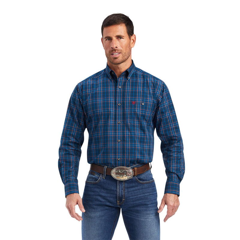 Camisas Ariat Relentless Undaunted Stretch Classic Fit Azul Marino Hombre - Chile 389-QUMCSJ